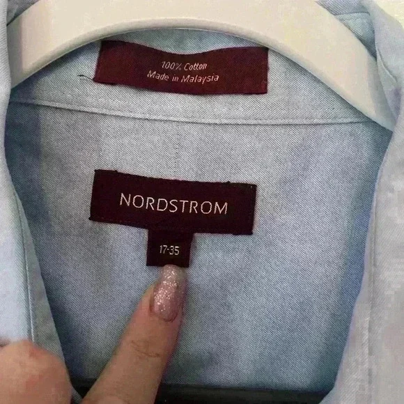 Nordstrom button down shirt in light blue - Picture 2 of 5